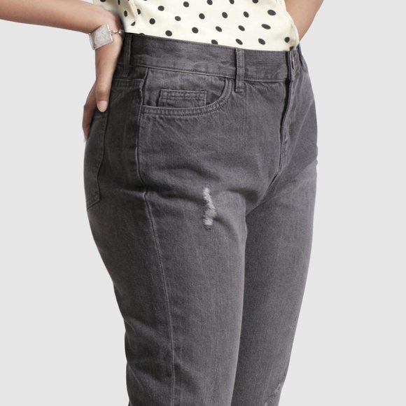 OLGYN Traditional Gray Denim Ankle Pant Slim Fit - Picture 4 of 5